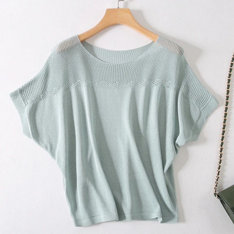 

Korean Casual Knitted Sweater Women Autumn Pullovers Cloak O-Neck Batwing Sleeve Thin Knit Women Sweater Oversized Crop Sweater