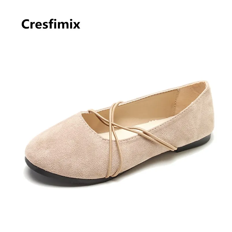 Красивая женская обувь Cresfimix высокого качества бежевая без шнуровки модная Милая