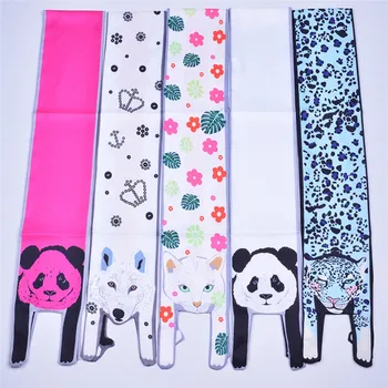 

Fashion 3D Cat Panda Print Scarf Bandana Shawl Women Chiffon Silk 120 x 11cm For Ladies Lovely 24 Styles Soft Scarves Female