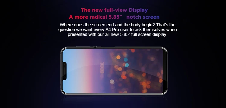 ELEPHONE A4 PRO 4GB RAM 64GB ROM MTK6763 2.0GHz Octa Core 5.85 Inch HD+ Full Screen Side Fingerprint Android 8.1 4G LTE Smartphone