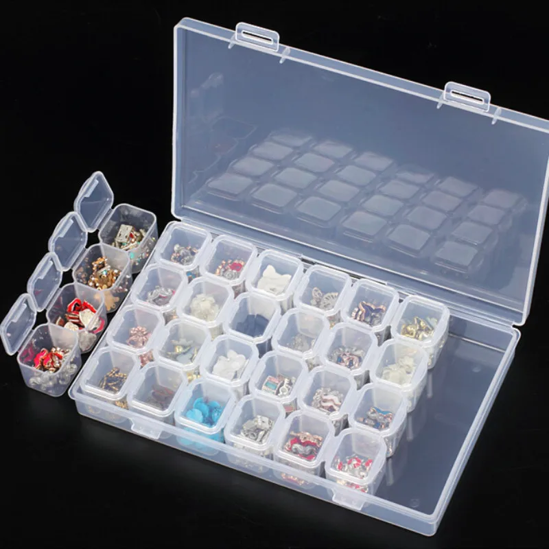 

8 10 15 28 lattices Diamond Embroidery Accessories diamond painting Boxes Cross Stitch Cases Jewelry diy nail art Storage box