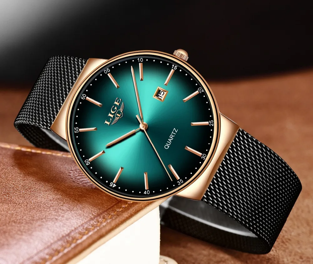 LIGE спортивные мужские часы с датой Топ бренд класса люкс водонепроницаемые Модные крутые часы для мужчин ультра тонкий циферблат Кварцевые часы Relogio Masculino