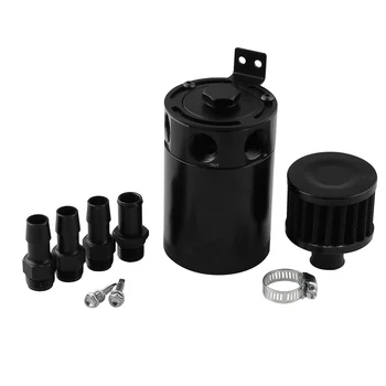 

Baffled Aluminum Oil Catch Can Reservoir Tank Oil Catch Tank with Filter for Most Cars
