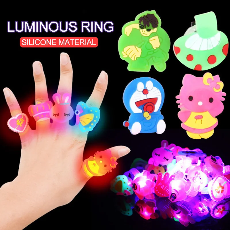 

High Quality LED Lamp Flashing Glowing Children Kids Toys Light Ring Glowing Toy Glowing Cartoon Character