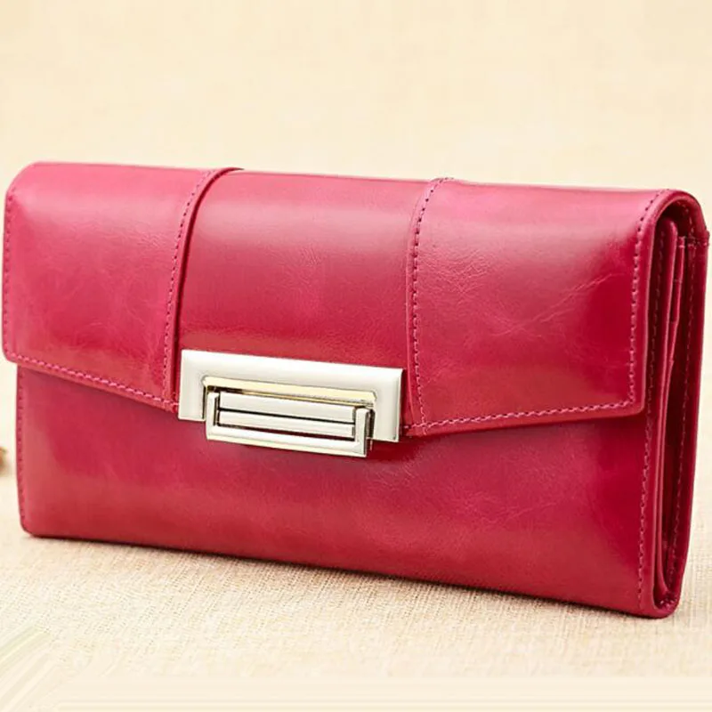 

100%Genuine Leather women wallets High-end women's purse three-fold leather wallet Card Holder Fashion Female Clutch
