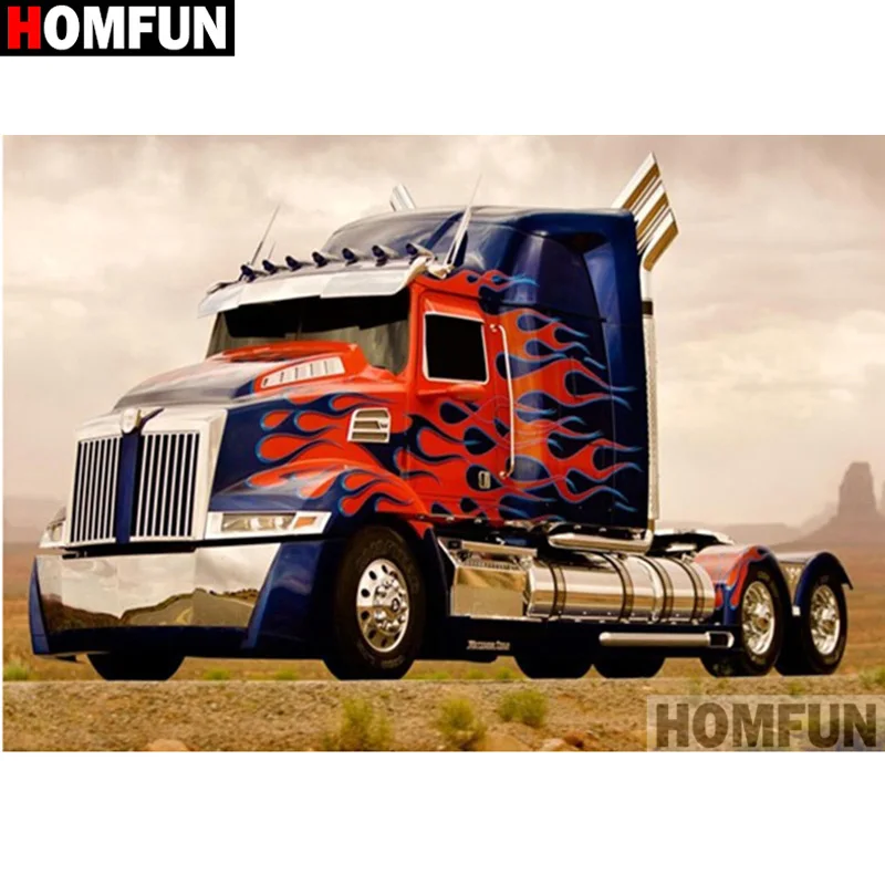 

HOMFUN Full Square/Round Drill 5D DIY Diamond Painting "Car scenery" Embroidery Cross Stitch 5D Home Decor Gift A17094