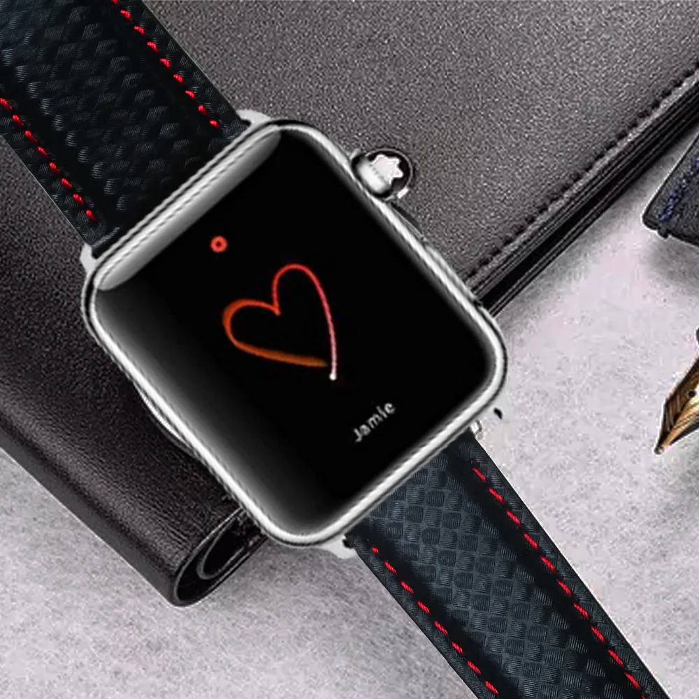 AKGLEADER 38-42mm Watch Band For Apple Series 4 Bracelet Folding Buckle Genuine Leather Band For Apple Series 1 2 3 Wrist Strap AKGLEADER 38-42mm Watch Band For Apple Series 4 Bracelet Folding Buckle Genuine Leather Band For Apple Series 1 2 3 Wrist Strap