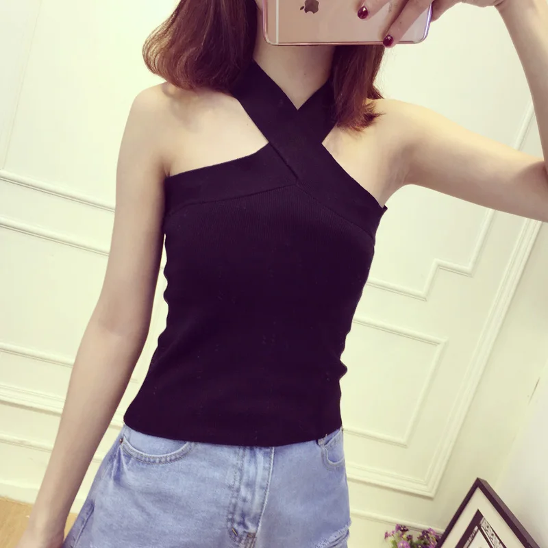 الصيف النساء الخامس الرقبة ضئيلة Bodycon تانك القمم فتاة أكمام قصيرة الصلبة تي شيرت كاميس تيز أعلى للفتيات