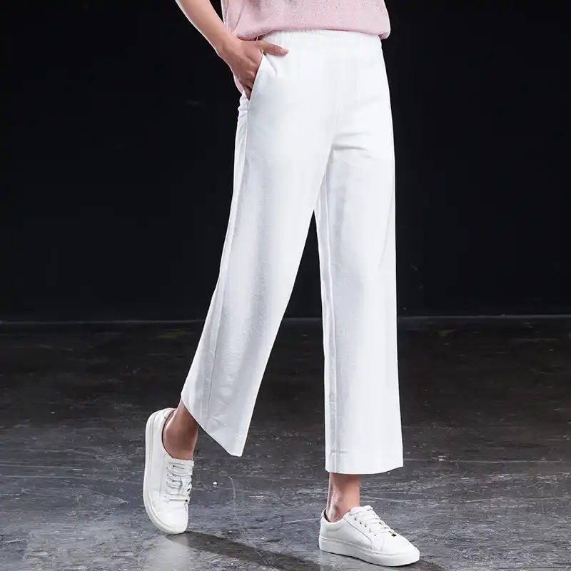 womens white straight leg pants