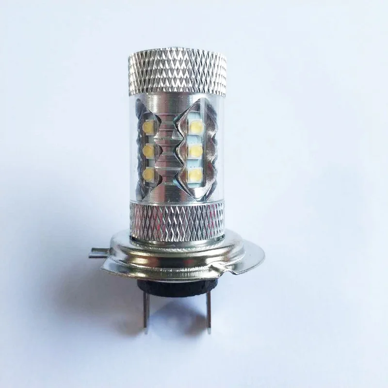 Светодиодный светильник 16SMD 2828 80W 6500 K-7000 K, белый светильник светодиодный светильник для лампы, светодиодный светильник для противотуманной лампы, головной светильник для DC12-24V, серебристый, белый светильник