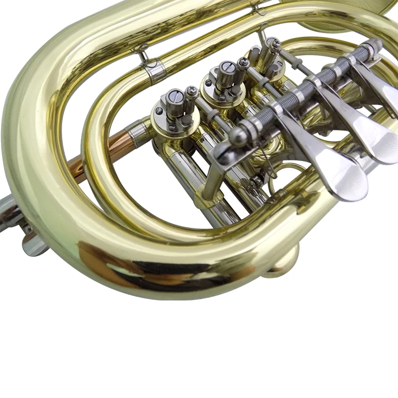 Bb Rotary valve Cornet Brass cornet Brass wind musical instrument Carving your own design on the bell