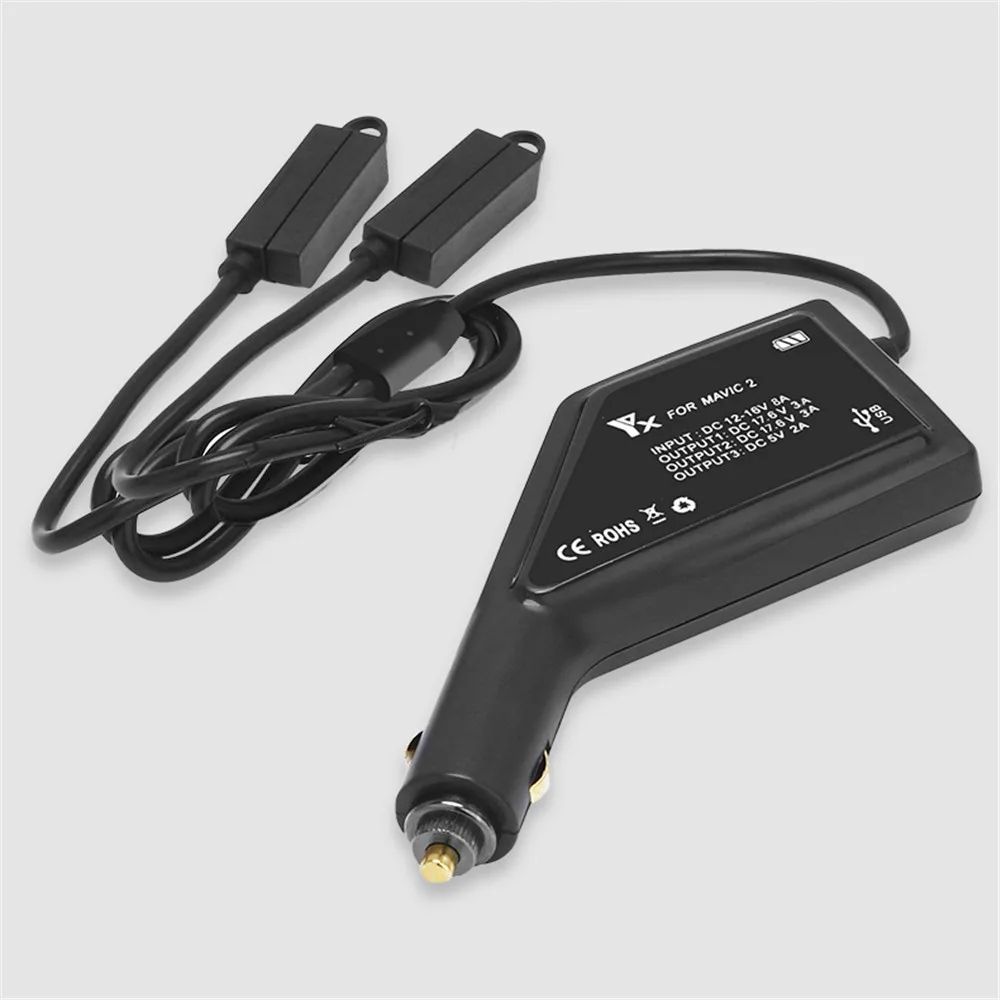3 in 1 Car Charger DJI Mavic 2 Car Charger Battery Charging USB Port Remote Control Charge For DJI Mavic 2 Pro Zoom Charger Hub-10