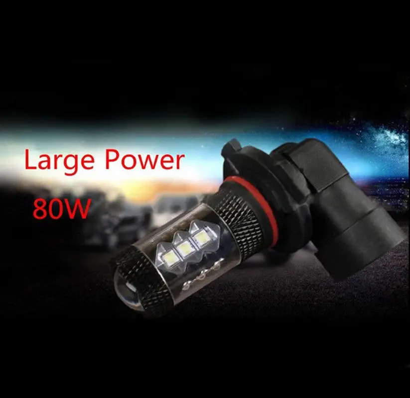 2Pcs 9005 H10 HB3 9006 HB4 9012 80W led 칩 2323 LED 3000K 앰버/오렌지 프로젝터 안개 운전 전구