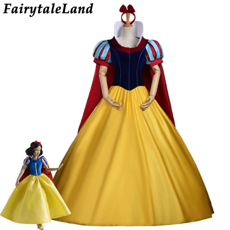 

Snow White costume custom made Adult Halloween costumes Princess snow white cosplay costume headband cloak snow white dress