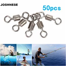 JOSHNESE 50 шт. рыболовный крючок соединитель аксессуары рыболовные Вертлюги шарикоподшипник вращающиеся твердые кольца