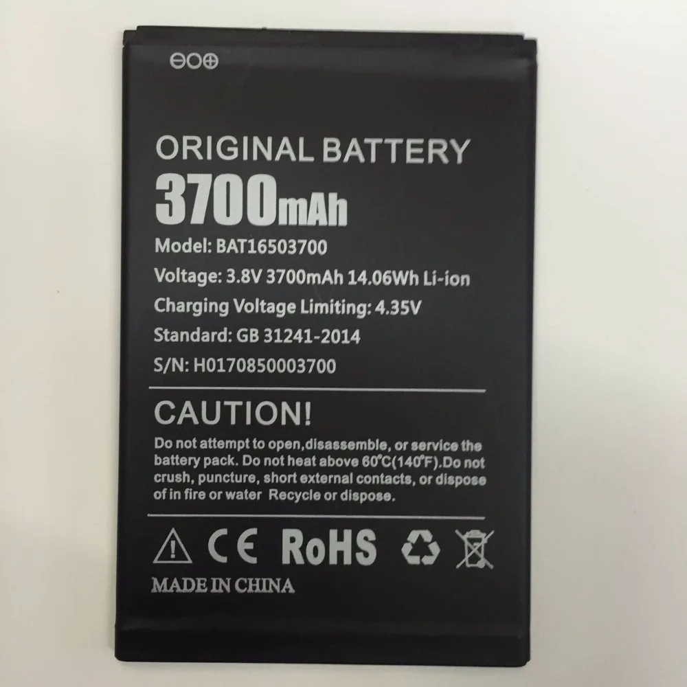 Новый Для Doogee X7 Pro Аккумулятор 3700mAh полимерный литий-ионный 3 8 V батареи BAT16503700 |