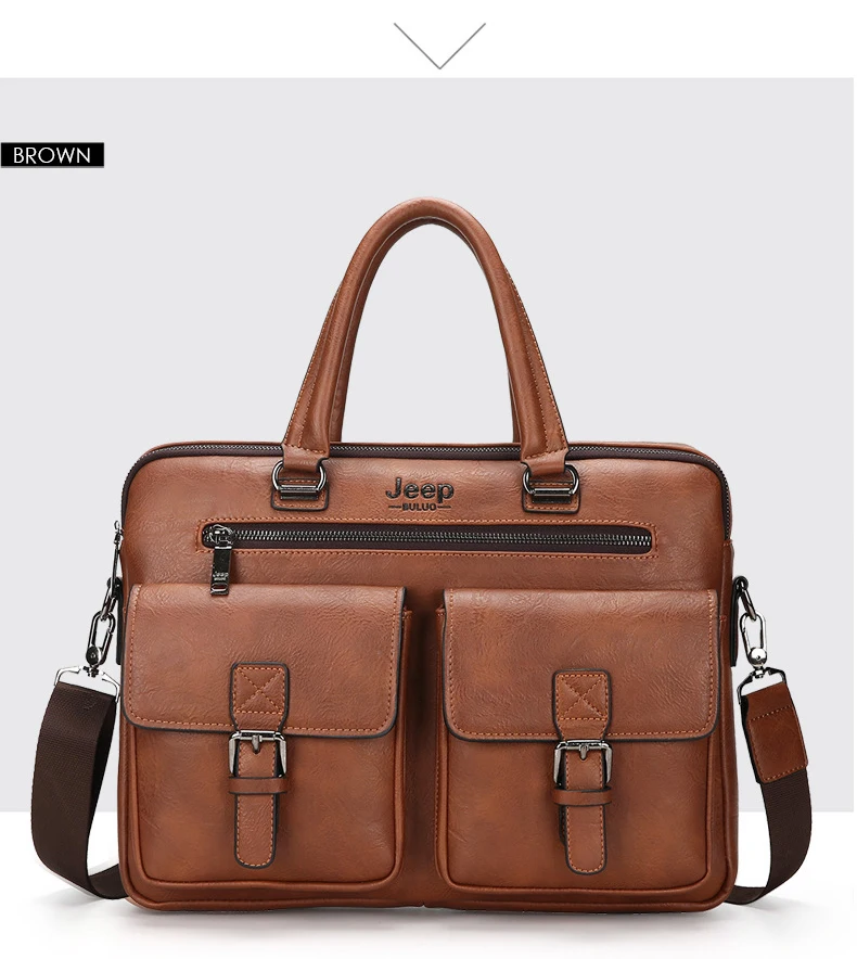Новый роскошный кожаный деловой мужской портфель с двумя слоями карман мягкая ручка 14 дюйм(ов) портфель s сумки мужская повседневная сумка