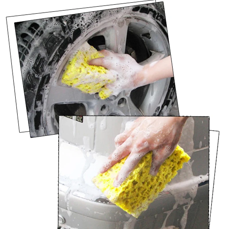 

Practical Car Auto Washing Cleaning Sponge Block Cleaner Wiper Square compressed Mini magic sponge Yellow Spong