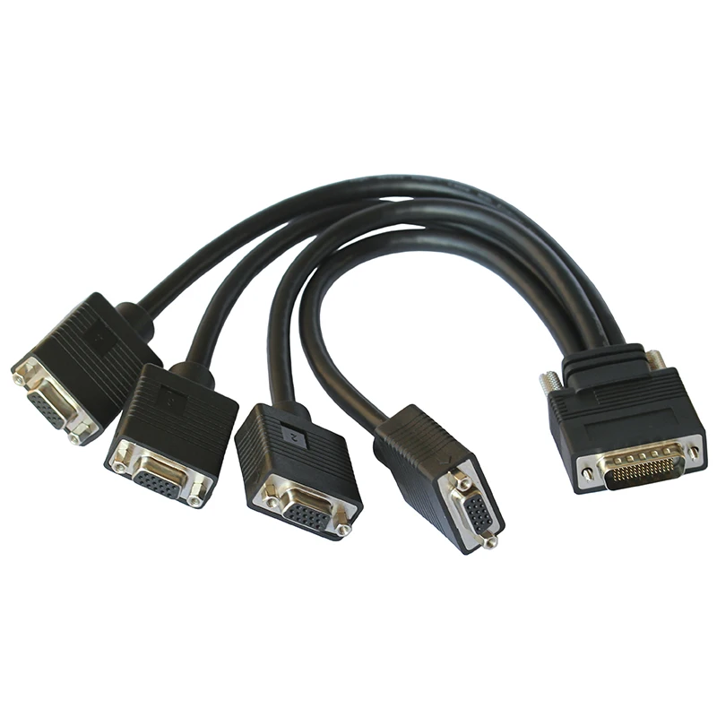 LFH60 to 4 VGA DMS 60 pin Low Force Helix special graphics video output conversion cable in VGA