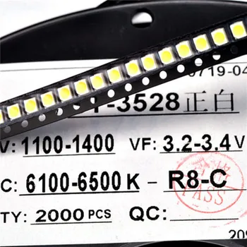 

100PCS 1210 patch LED, bright white, 3528 light emitting diode positive white SMD LED