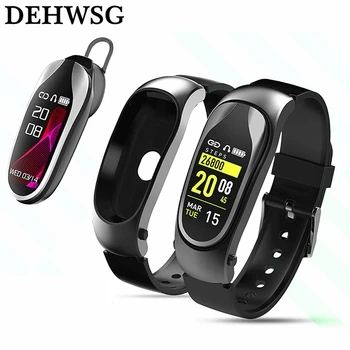 

DEHWSG KR04 fitness band Bluetooth 4.0 talkband Hands free Headset Sports watch For Huawei wristband PK B31 Heart rate Monitor