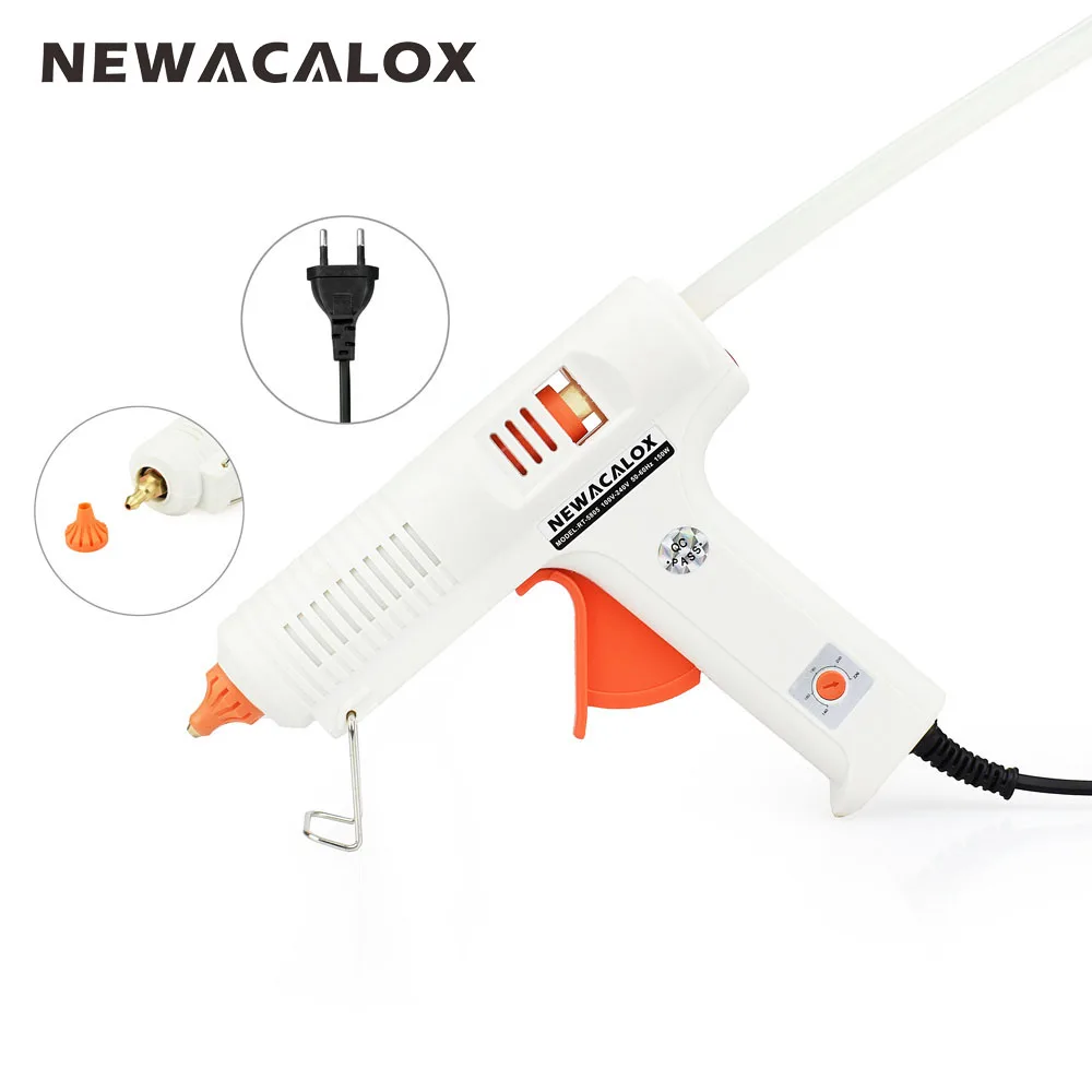 NEWACALOX 150W EU DIY Hot Melt Glue Gun 11mm Adhesive Stick Rod Industrial Electric Silicone Gun Thermo Gluegun Repair Heat Tool