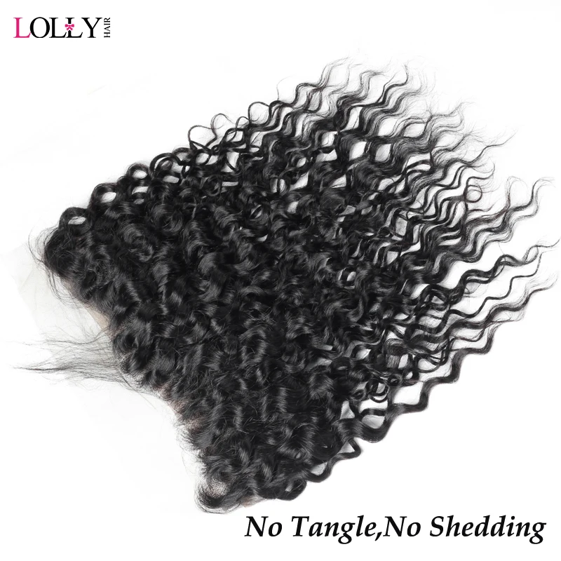  Lolly Indian Water Wave Frontal Baby Hair Non Remy Pre Plucked Human Hair Frontal Natural Color Ear