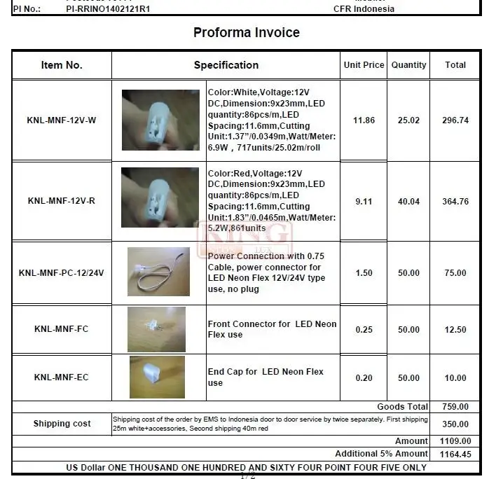 pi proforma invoice