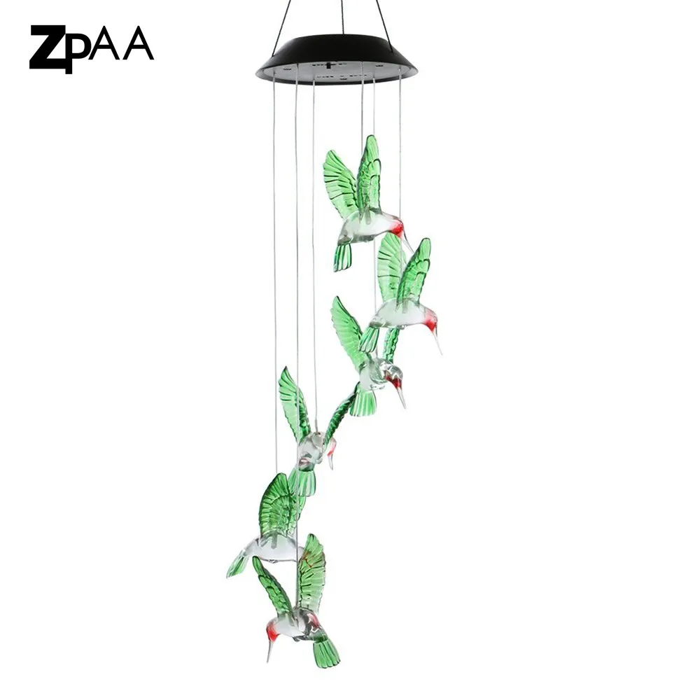 Уличный светодиодный светильник на солнечной батарее Колибри Стрекоза домашний декор для сада солнечный светильник на солнечной батарее меняющий цвет ветряной колокольчик светильник - Испускаемый цвет: Colored hummingbirds