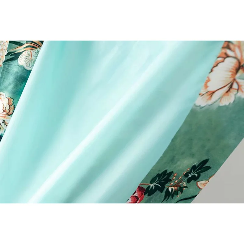 Waist Fastened with Trim Skinny Suit Jacket Green Bottom Printed Mid-long Blouse 2019 Spring New Women's Long Sleeveblazers Waist Fastened with Trim Skinny Suit Jacket Green Bottom Printed Mid-long Blouse 2019 Spring New Women's Long Sleeveblazers