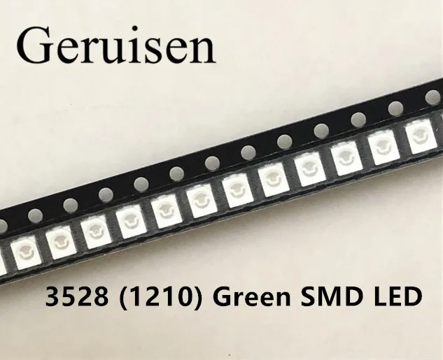 SMT SMD LED 3528 1210 водо зеленый ультра яркий светодиод чип лампа 50 шт|Подвесные