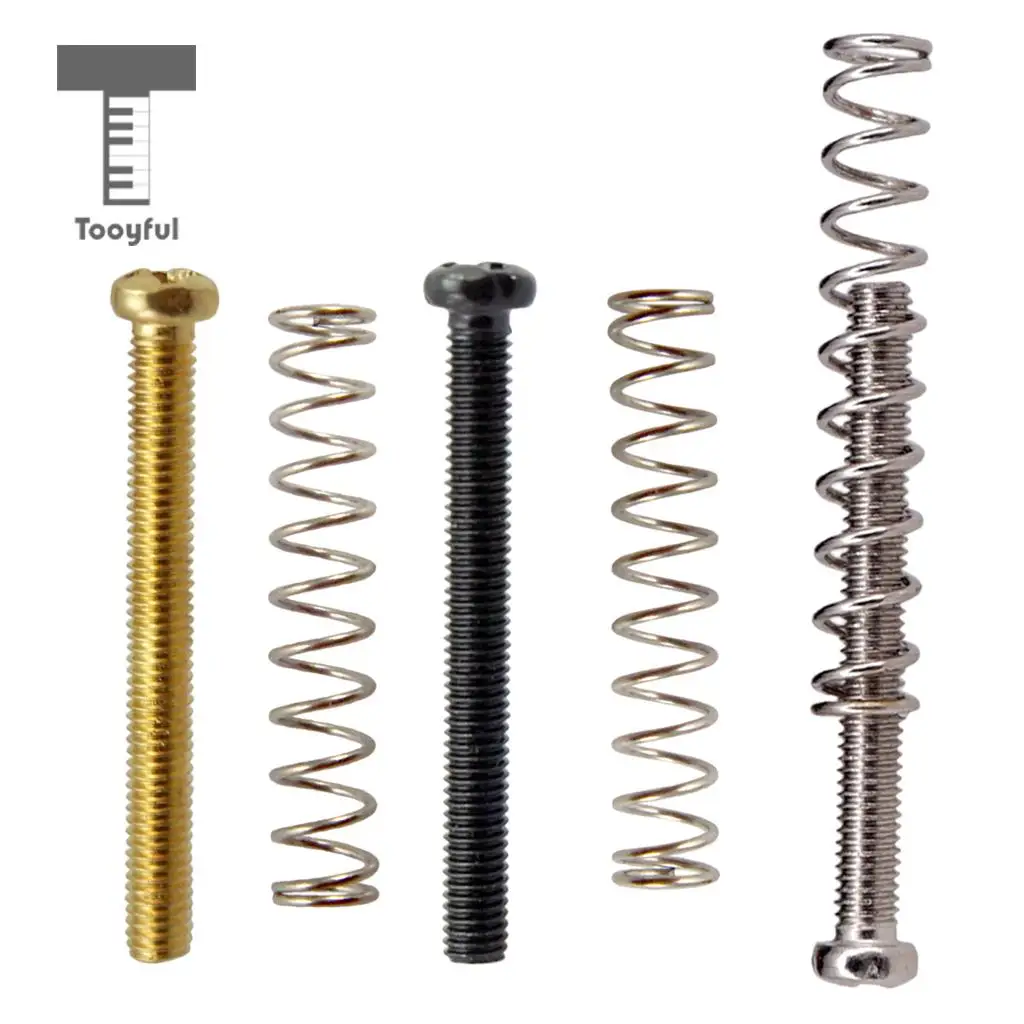 Tooyful Pack of 8 Metal Humbucker Double Coil Pickup Frame Screws Springs 3mm for Electric Guitar Replacement Parts