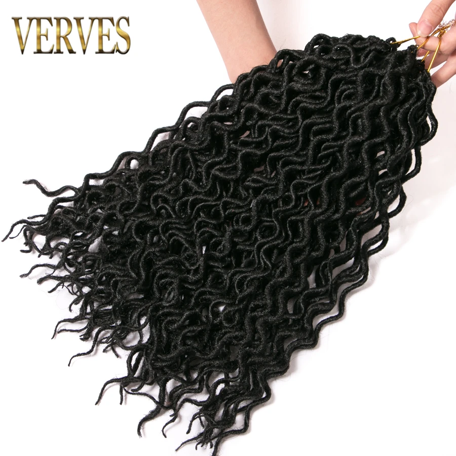 VERVES Faux locs Curly ponytaiHair, 16 дюймов, вязанные волосы, 75 г/упак., 24 пряди/упаковка, синтетические плетеные волосы для наращивания