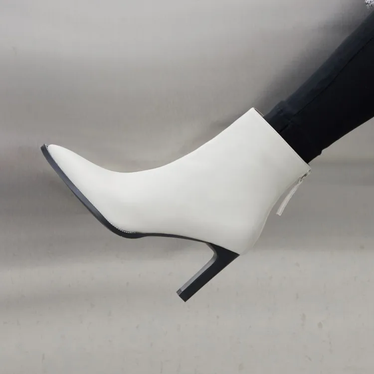 

Arden Furtado fashion women's shoes 2019 speing autumn pointed toe chunky heels 9cm zipper ladies ankle boots big size 40 41 new
