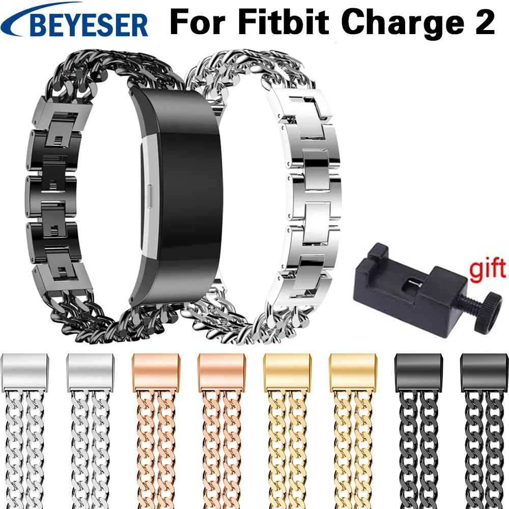 Prumium металла сталь ремешок Группа для Fitbit Charge 2 Браслет для Fitbit Charge2 Замена нержавеющей напульсники