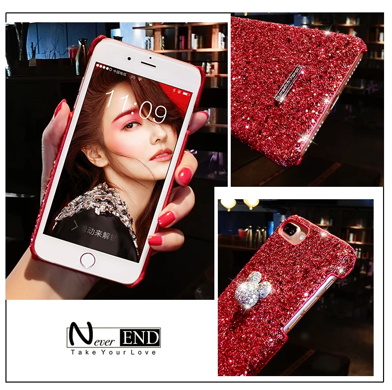 Aoweziic Personality innovation mobile phone shell women's Korean Air 6S protector For iphoneXR Mickey 7 8plus trend XSMAX shiny