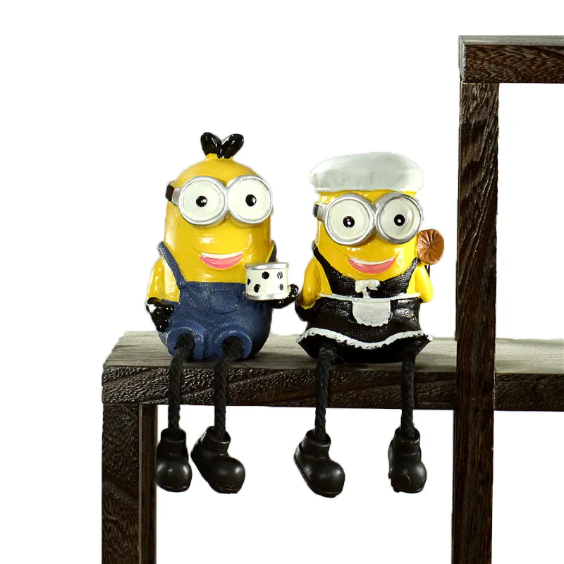 Kopen Creatieve Hars Cartoon Minions Opknoping Pop Beeldje Ornamenten Leuke Minion Miniatuur Ambachten Home Decor Accessoires Verjaardagscadeau