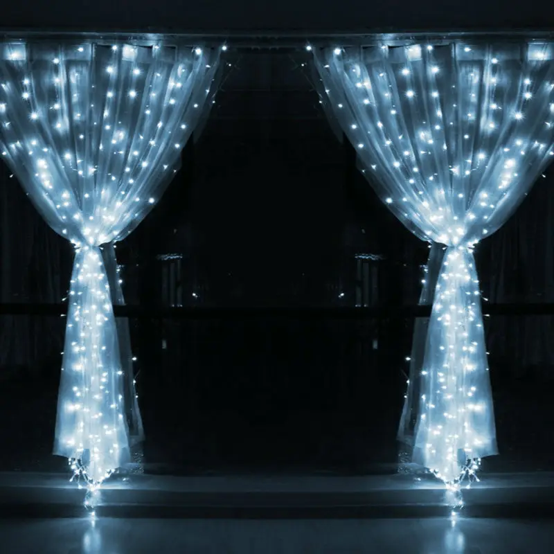 Светодиодный светильник-Гирлянда для занавесок 3M* 3 300 светодиодный светильник-сосулька на Рождество, для дома, для свадьбы/вечерние/занавески/украшения сада