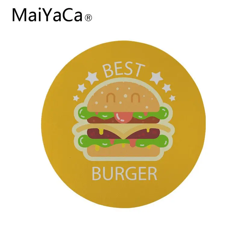 MaiYaCa высокое качество вкусные бургер DIY дизайн шаблон игры пользовательский коврик для мыши дизайн игровой компьютер круглые коврики для мыши