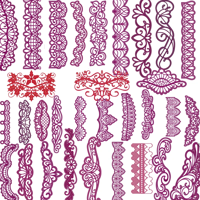 Кружевная окантовка для краев, металлическая окантовка, трафарет для рукоделия, скрапбукинга, тиснение, украшение, карточка, ремесла, высечки, шаблон