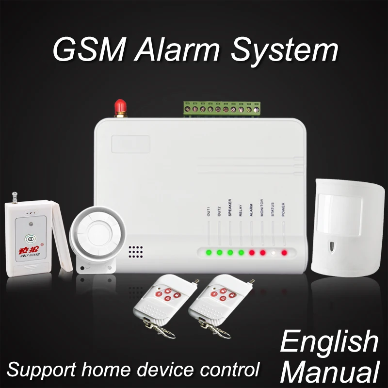 English GSM Alarm System , Support home appliance control, home device