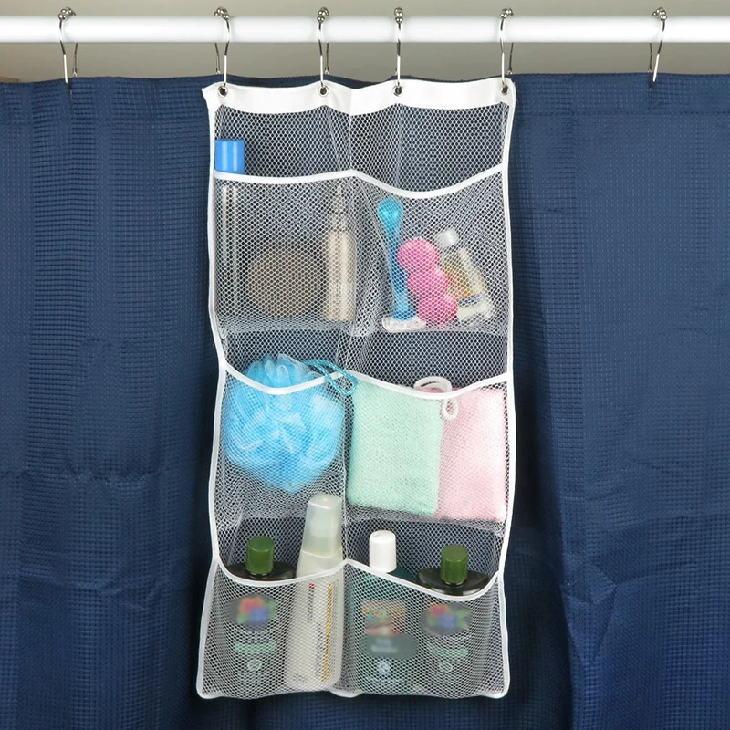 6 карман Ванная комната для душа ванна быстросохнущая висит душ Шторы стержень/лайнер Крючки сетки
