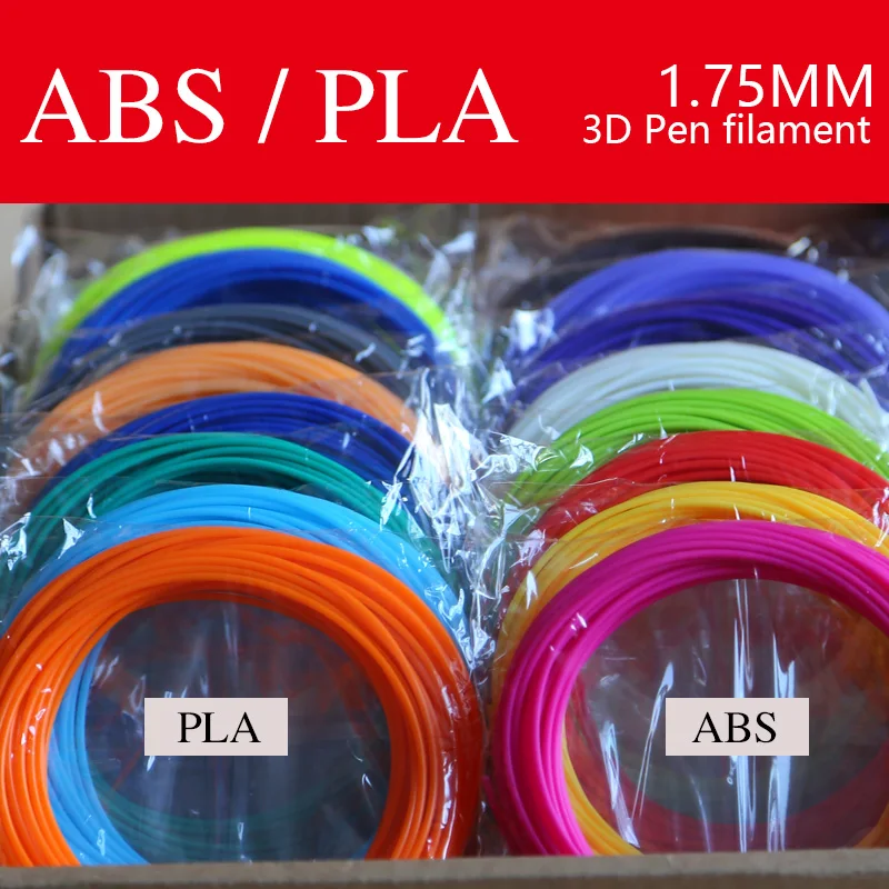 PLA/ABS1.75 мм 3D Ручка нить для печати, нить для печати, 12 цветов всего 36 метров, 3D Ручка специальные расходные материалы