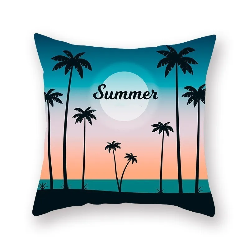 1 шт. 45*45 см наволочка для подушки летний пейзаж океана Кокосовая пальма модель декоративных подушек домашний диван украшение Funda Cojin 40822 - Цвет: L