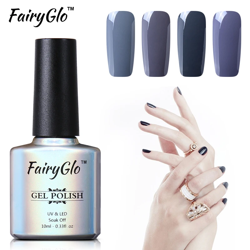 

FairyGlo 10ml Gray Series Gel Nail Polish UV LED Lamp Nail Gel Polish GelLak Soak Off Semi Permanent Gel Varnish Nails Lacquer