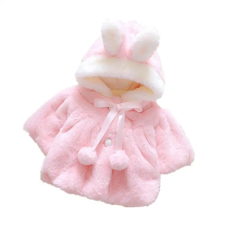 Children’s Coat The New Baby girl Cute Fashion 100% Cotton Pink/white Plush Coat for Winter Spring Autumn Lovely 4