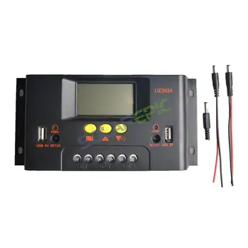 

30A PWM Solar Charge Controller 12V/24V or 48V Charger USB Output Battery Regulator Solar Panel Controller CE