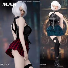 1/6 Scale sexy Hot pants Leather Clothes MM014 Punk girl costume set Two patterns 12 inches seemless female Body
