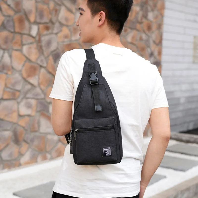 Men USB Charging Backpack Travel Anti Theft Canvas Chest Bag Women Headphone Hole Teenager Casual Bags Sac A Dos Homme BP0220 (13)