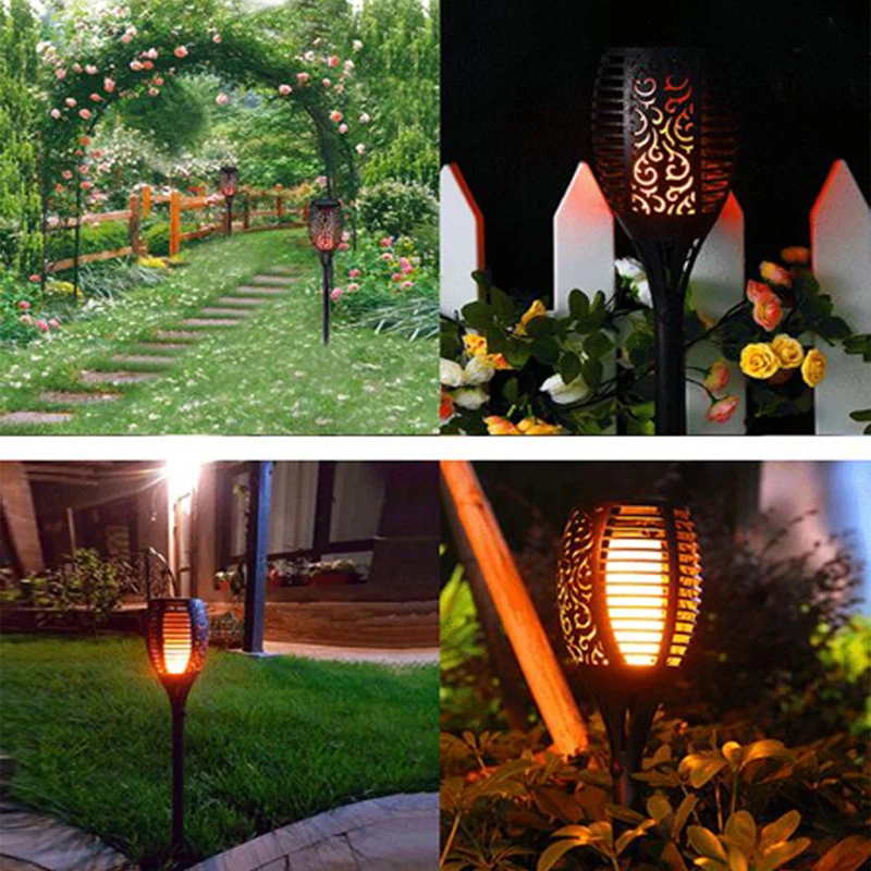 Decoração do Jardim Solar à Prova Água ao ar Lâmpada do Gramado Iluminação do Trajeto da Tocha Levou Lâmpada Chama Paisagem Luz d' Livre Spotlight Ip65 Led 7 Do Jardim Luz Solar À Prova D'